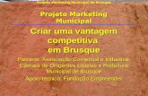 Projeto Marketing Municipal de Brusque Criar uma vantagem competitiva em Brusque Parceria: Associação Comercial e Industrial, Câmara de Dirigentes Lojistas.