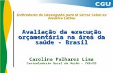 Indicadores de Desempeño para el Sector Salud en América Latina Avaliação da execução orçamentária na área da saúde - Brasil Carolina Palhares Lima Controladoria.