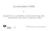 Eurostudent 2005 e Inquérito às condições socioeconómicas dos estudantes do ensino superior 2005 ISCTE Centro de Investigação e Estudos de Sociologia.