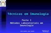 Técnicas de Imunologia Prof.Doutor José Cabeda Técnicas em Imunologia Parte I Métodos Laboratoriais em Imunologia.