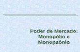 Poder de Mercado: Monopólio e Monopsônio Poder de Mercado: Monopólio e Monopsônio.