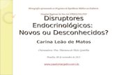 Disruptores Endocrinológicos: Novos ou Desconhecidos? Carina Leão de Matos Monografia apresentada ao Programa de Residência Médica em Pediatria Hospital.