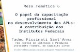 5ª CONFERÊNCIA BRASILEIRA DE ARRANJOS PRODUTIVOS LOCAIS Mesa Temática 6 O papel da capacitação profissional no desenvolvimento dos APLs: A contribuição.