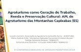 5ª CONFERÊNCIA BRASILEIRA DE ARRANJOS PRODUTIVOS LOCAIS Agroturismo como Geração de Trabalho, Renda e Preservação Cultural: APL de Agroturismo das Montanhas.