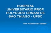HOSPITAL UNIVERSITÁRIO PROF. POLYDORO ERNANI DE SÃO THIAGO - UFSC Prof. Francine Lima Gelbcke.