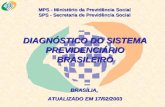 MPS - Ministério da Previdência Social SPS - Secretaria de Previdência Social DIAGNÓSTICO DO SISTEMA PREVIDENCIÁRIO BRASILEIRO BRASÍLIA, ATUALIZADO EM.