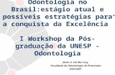 A Pós –graduação em Odontologia no Brasil:estágio atual e possíveis estratégias para a conquista da Excelência I Workshop da Pós-graduação da UNESP - Odontologia.