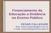 1 Site:  e-mail: cesarcallegari@mec.gov.br CESAR CALLEGARI Financiamento da Educação a Distância no Ensino Público.