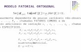 MODELO FATORIAL ORTOGONAL X é linearmente dependente de poucas variáveis não-observáveis F 1, F 2,..., F m, chamadas FATORES COMUNS e de p fontes adicionais.