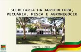 SECRETARIA DA AGRICULTURA, PECUÁRIA, PESCA E AGRONEGÓCIO SEAPPA - 2009.