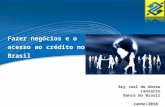 Fazer negócios e o acesso ao crédito no Brasil Ary Joel de Abreu Lanzarin Banco do Brasil Junho/2010.
