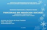 PONTIFÍCIA UNIVERSIDADE DE DE SÃO PAULO NÚCLEO DE ESTUDOS AVANÇADOS DO TERCEIRO SETOR Seminário Organizações e Negócios Sociais PARCERIAS EM NEGÓCIOS SOCIAIS: