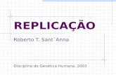 REPLICAÇÃO Roberto T. Sant´Anna Disciplina de Genética Humana, 2003.