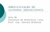 Administração de sistemas operacionais Aula 05 Estrutura de diretórios Linux Prof. Esp. Diovani Milhorim.