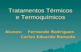 Tratamentos Térmicos e Termoquímicos Alunos: Fernando Rodrigues Carlos Eduardo Ramada.