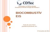 B IOCOMBUSTÍVEIS Paula de Lima Telmo paulatelmo@hotmail.com 07 de junho de 2011 Graduação em Biotecnologia Disciplina de Biotecnologia Microbiana II.
