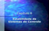 Capítulo 6 Estabilidade de Sistemas de Controle Estabilidade de Sistemas de Controle - Introdução n Definições de Estabilidade n Tópicos principais e.
