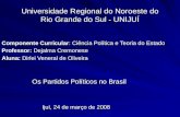 Universidade Regional do Noroeste do Rio Grande do Sul - UNIJUÍ Componente Curricular: Ciência Política e Teoria do Estado Professor: Dejalma Cremonese.