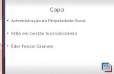 Capa Administração da Propriedade Rural MBA em Gestão Sucroalcooleira Éder Fonzar Granato.
