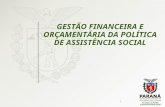 1 GESTÃO FINANCEIRA E ORÇAMENTÁRIA DA POLÍTICA DE ASSISTÊNCIA SOCIAL.