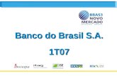1 Banco do Brasil S.A. 1T07. 2Destaques Mercado de Ações e Perspectivas Desenvolvimento Regional Sustentável AmbienteAgendaAgenda Desempenho 1T07.