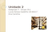 Unidade 2 Subgrupo Y – Grupo 19 J Lucas Seixas Gadelha 10-00217 Ana Carolina.