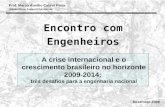 Prof. Marco Aurélio Cabral Pinto Universidade Federal Fluminense 1 Encontro com Engenheiros Dezembro 2008 A crise internacional e o crescimento brasileiro.