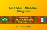 CRESCE BRASIL Alagoas Energia Potencialidade Nacional 17 de Abril de 2008.
