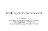 Modelagem Organizacional CAPTURA DOS REQUISITOS ORGANIZACIONAIS NO DESENVOLVIMENTO DE SISTEMAS DE INFORMAÇÃO.