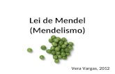 Vera Vargas, 2012 Lei de Mendel (Mendelismo). Termos e expressões Mendel Por que ervilhas? Experimentos de Mendel – Primeira lei de Mendel – Segunda lei.