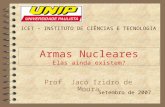 Armas Nucleares Elas ainda existem? Prof. Jacó Izidro de Moura ICET – INSTITUTO DE CIÊNCIAS E TECNOLOGIA Setembro de 2007.