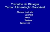 Trabalho de Biologia Tema: Alimentação Saudável Alunos: Luzinete Lucinéia Neici Tatiane Série: 1ºA.