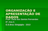 ORGANIZAÇÃO E APRESENTAÇÃO DE DADOS Profª. Élcia dos Santos Fernandes 6º. Ano A E.E.Braz Sinigáglia - 2010.