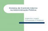 Sistema de Controle Interno na Administração Pública Aspectos Legais, Conceituais e Práticos.