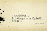 Inquéritos e Sondagens à Opinião Pública Traços Gerais.