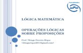 LÓGICA MATEMÁTICA OPERAÇÕES LÓGICAS SOBRE PROPOSIÇÕES Prof. Thiago Pereira Rique.