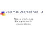 Sistemas Operacionais - 3 Tipos de Sistemas Computacionais Prof. M. Sc. Flávio Viotti flavioviotti@yahoo.com.br.