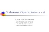 Sistemas Operacionais - 4 Tipos de Sistemas Computacionais Prof. M. Sc. Flávio Viotti flavioviotti@yahoo.com.br.
