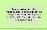 Núcleo de Alfabetização e Letramento – GT - 2008 Apresentação da Proposição Curricular de Língua Portuguesa para os Três Ciclos do Ensino Fundamental.