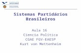 Sistemas Partidários Brasileiros Aula 16 Ciencia Política CGAE FGV-EAESP Kurt von Mettenheim.