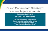 Professor: Luiz Mario 1ª aula - Dia 05/06/2013 Fundamentos históricos Base constitucional e legal Leis Orçamentárias Tramitação Legislativa.