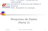 18/1/2014EDA - Prof. Paulemir Campos1 Pesquisas de Dados (Parte 2) UPE – Caruaru – Sistemas de Informação Disciplina: Estrutura de Dados e Arquivo Prof.: