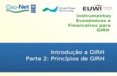 Instrumentos Econômicos e Financeiros para GIRH Introdução a GIRH Parte 2: Princípios de GIRH.