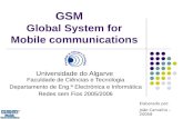 GSM Global System for Mobile communications Universidade do Algarve Faculdade de Ciências e Tecnologia Departamento de Eng.ª Electrónica e Informática.