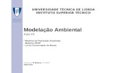 UNIVERSIDADE TÉCNICA DE LISBOA INSTITUTO SUPERIOR TÉCNICO Modelação Ambiental Aula #4 Modelos de População Simplistas Modelos NPZD Lei da Conservação da.