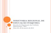 DIRETORIA REGIONAL DE EDUCAÇÃO ITAQUERA Reunião de Organização das Unidades Educacionais – 2013 Data: 28 e 29 de janeiro de 2013.
