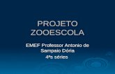PROJETO ZOOESCOLA EMEF Professor Antonio de Sampaio Dória 4ªs séries.