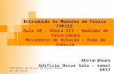 Instituto de Física da Universidade de São Paulo Introdução às Medidas em Física FAP152 Aula 10 - Bloco III – Medidas de Velocidades Movimento de Rotação.