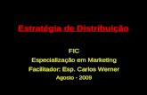 1 Estratégia de Distribuição FIC Especialização em Marketing Facilitador: Esp. Carlos Werner Agosto - 2009.