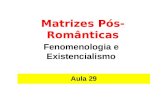 Fenomenologia e Existencialismo Aula 29 Matrizes Pós-Românticas.